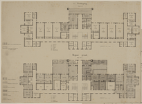 217260 Plattegronden van de 1e verdieping en de begane grond van het Stads- en Academisch Ziekenhuis (Catharijnesingel ...